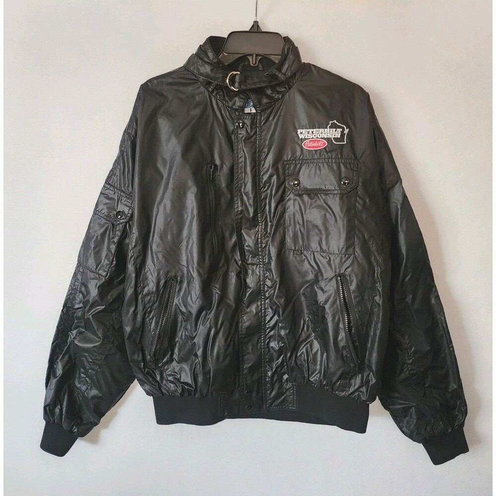 Vintage Peterbilt Wisconsin Nylon Semi Trucker Jacket 90s Mens XL